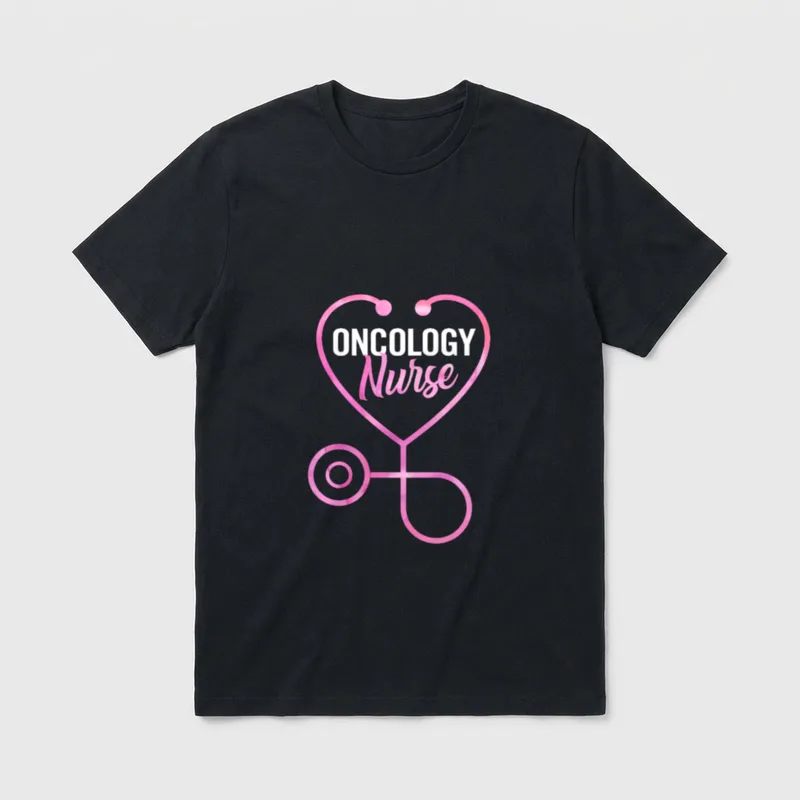 Oncology Nurse Stethoscope Heart T-Shirt – Classic T-Shirt in Black
