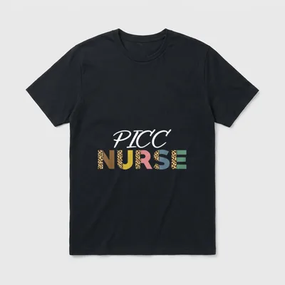 PICC Nurse Leopard Pattern Infusion IV T-Shirt – Classic T-Shirt in Black