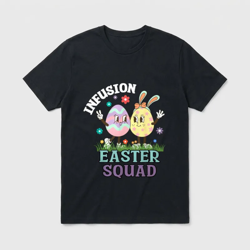 Infusion Nurse Easter Squad Bunny Eggs T-Shirt – Classic T-Shirt in Black