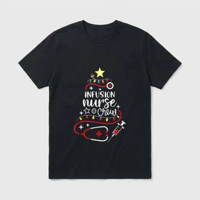 Merry Christmas Chemo Infusion Nursing T-Shirt – Classic T-Shirt in Black