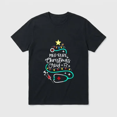 Med Surg Christmas Crew Medical Surgical T-Shirt – Classic T-Shirt in Black