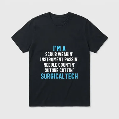 Surgical Tech Scrub Technologist Surgeon Surgery T-Shirt – Classic T-Shirt in Black