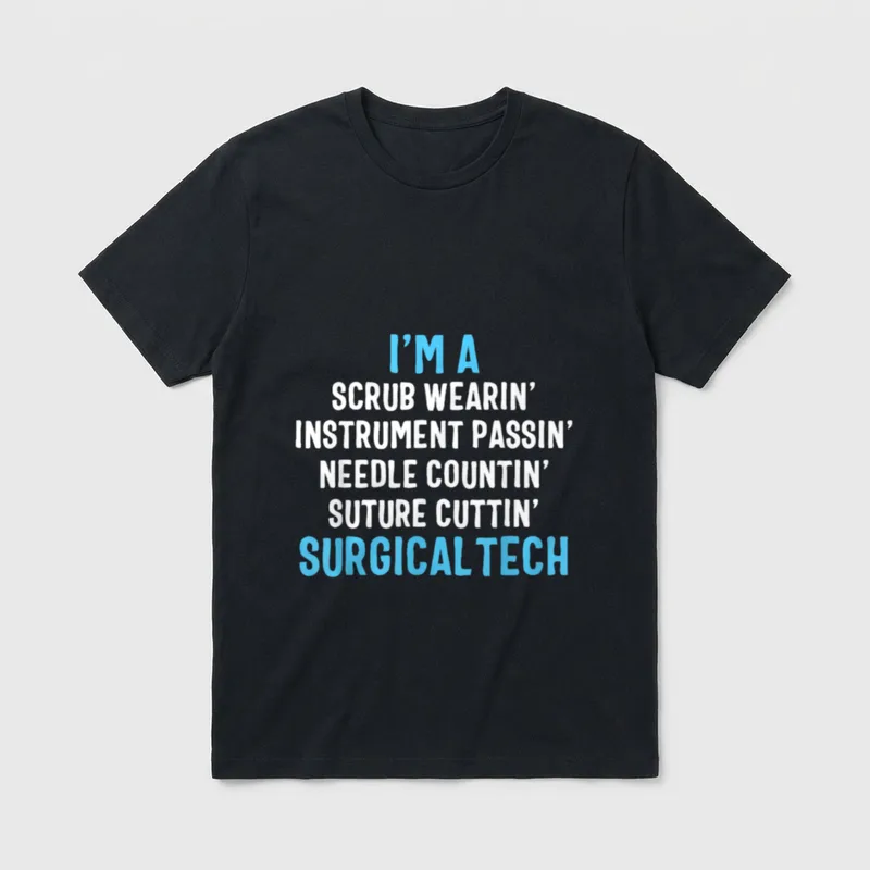 Surgical Tech Scrub Technologist Surgeon Surgery T-Shirt – Classic T-Shirt in Black
