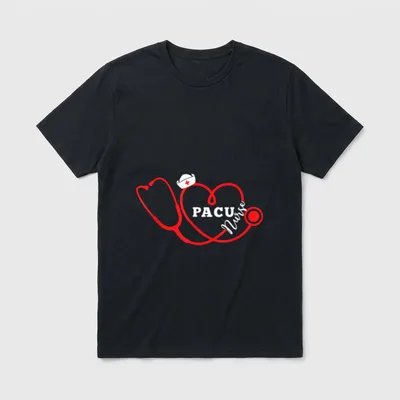 Valentine Heart PACU Nurse Day T-Shirt – Classic T-Shirt in Black