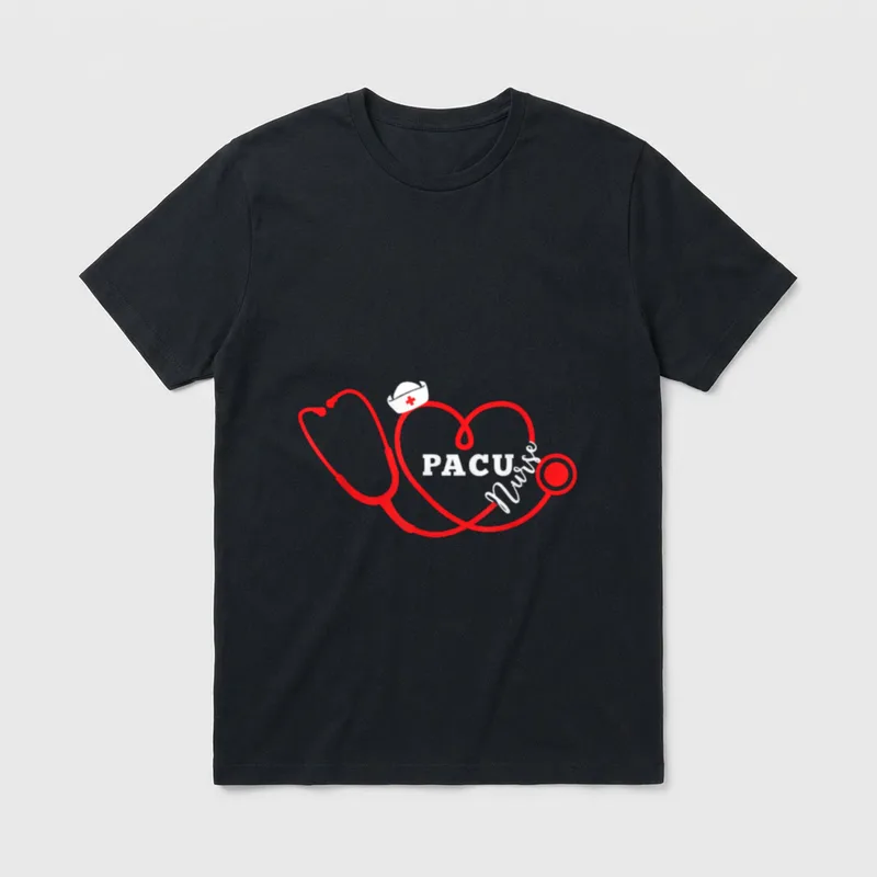 Valentine Heart PACU Nurse Day T-Shirt – Classic T-Shirt in Black