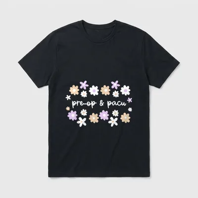 Floral Pacu Pre-Op Nurse RN Surgery T-Shirt – Classic T-Shirt in Black
