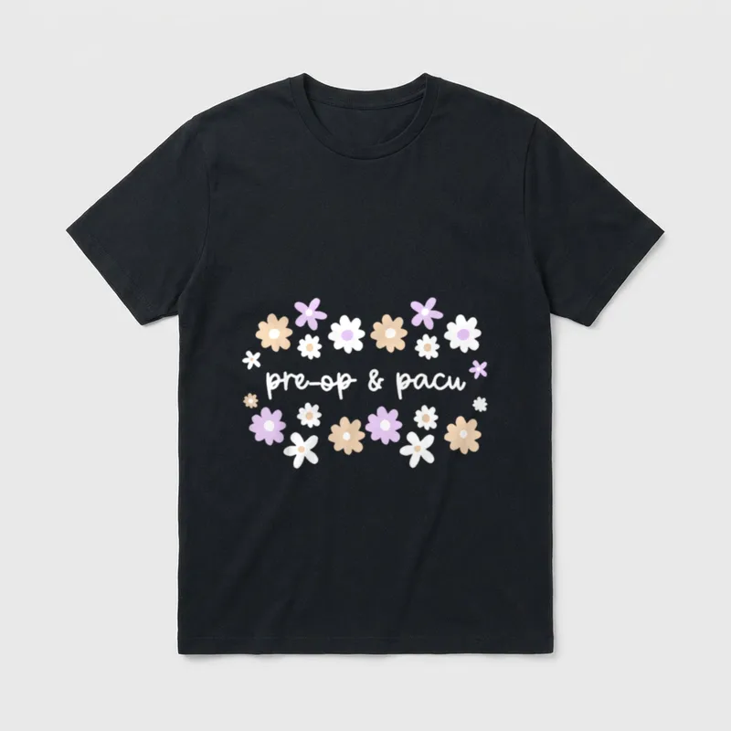 Floral Pacu Pre-Op Nurse RN Surgery T-Shirt – Classic T-Shirt in Black