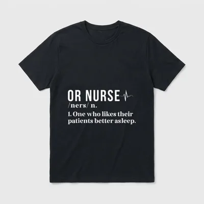 Nurse Definition Operating Room Nursing T-Shirt – OR NURSE definition with heartbeat pulse graphic – Classic T-Shirt in Black