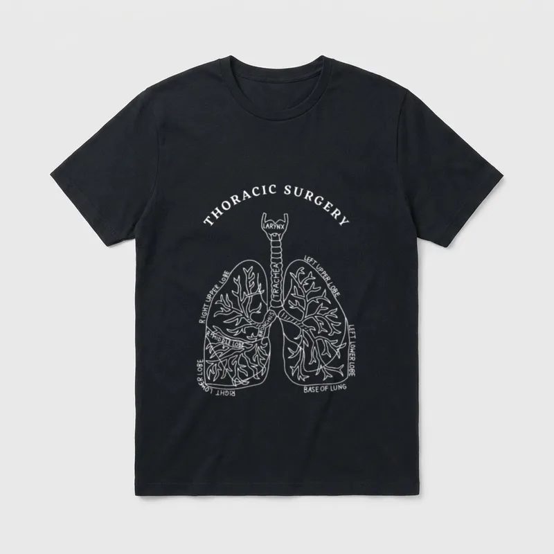 Thoracic Surgery Lungs Anatomy or Nurses T-Shirt – Classic T-Shirt in Black