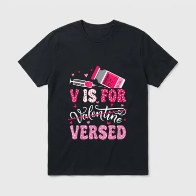 Valentines Day CRNA AA PACU Nurse T-Shirt – Classic T-Shirt in Black