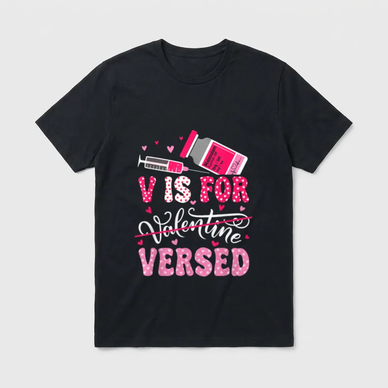 Valentines Day CRNA AA PACU Nurse T-Shirt – Classic T-Shirt in Black