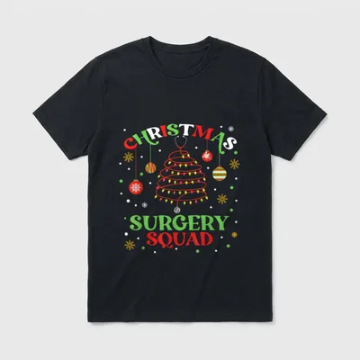 Christmas Surgery Squad Medical Surgical Nurse T-Shirt – Classic T-Shirt in Black