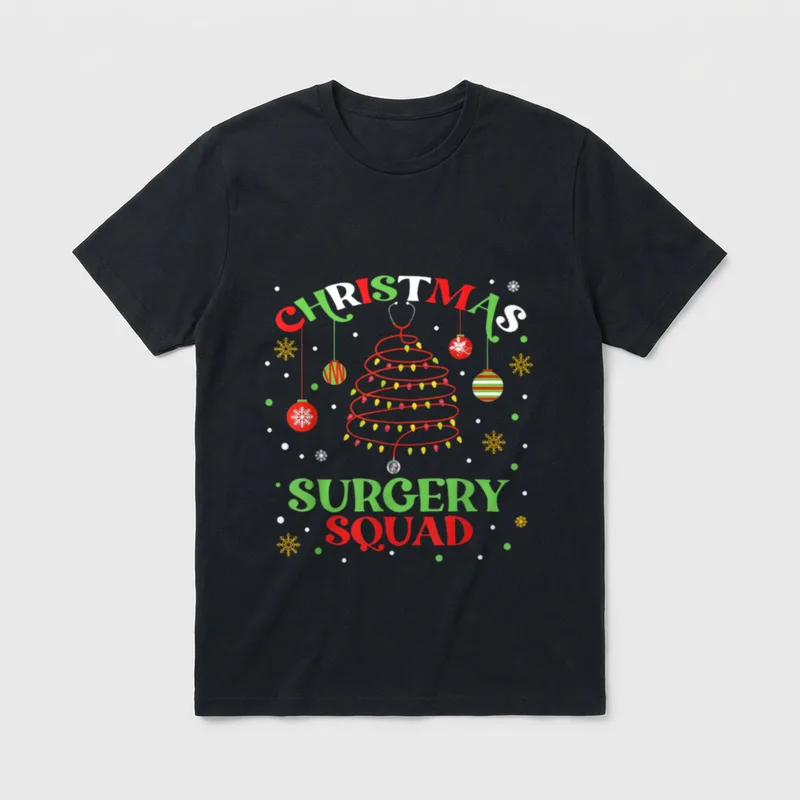 Christmas Surgery Squad Medical Surgical Nurse T-Shirt – Classic T-Shirt in Black