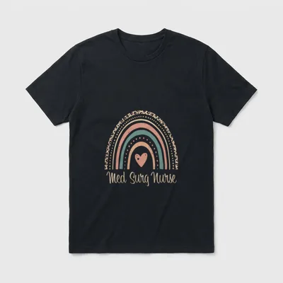Med Surg Nurse Rainbow Medical Surgical T-Shirt – Classic T-Shirt in Black