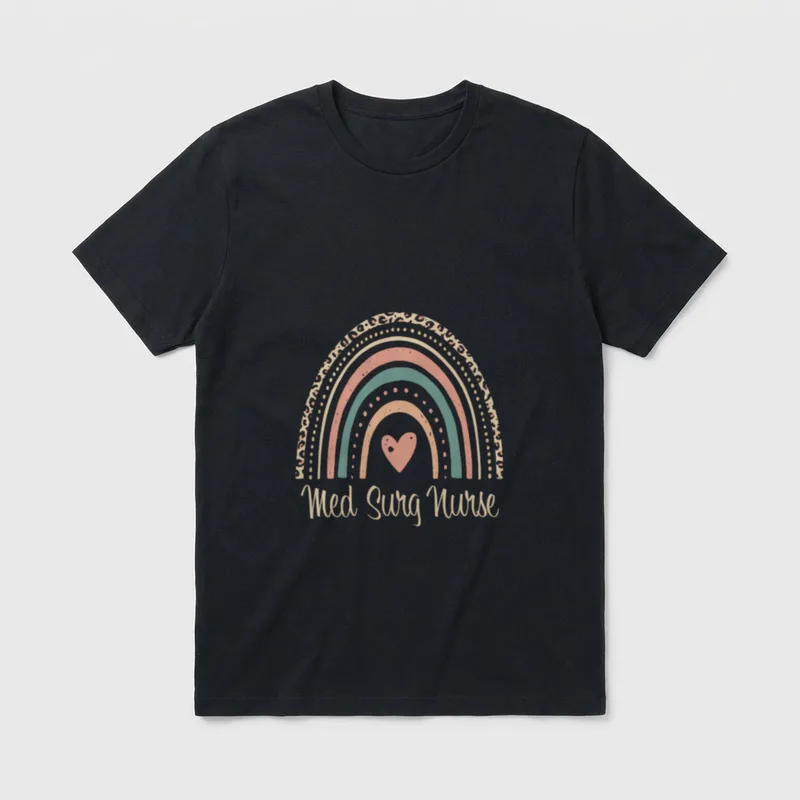 Med Surg Nurse Rainbow Medical Surgical T-Shirt – Classic T-Shirt in Black