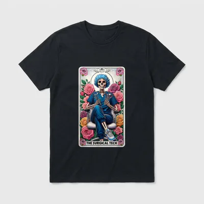 The Surgical Tech Tarot Card Skeleton T-Shirt – THE SURGICAL TECH – Classic T-Shirt in Black