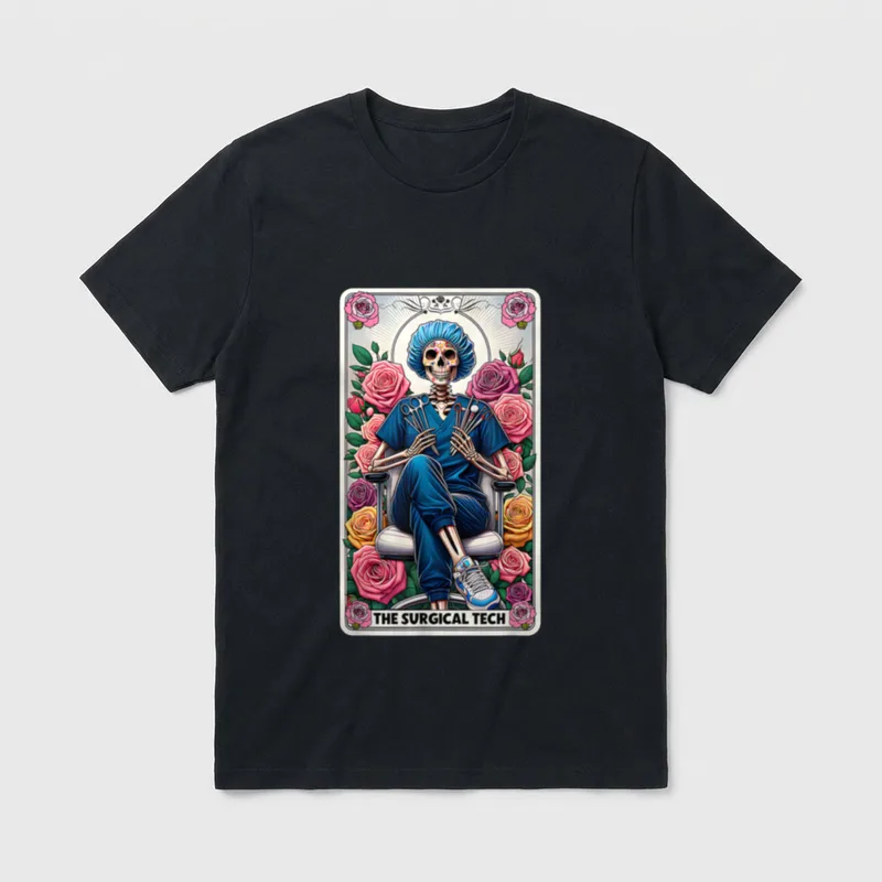 The Surgical Tech Tarot Card Skeleton T-Shirt – THE SURGICAL TECH – Classic T-Shirt in Black