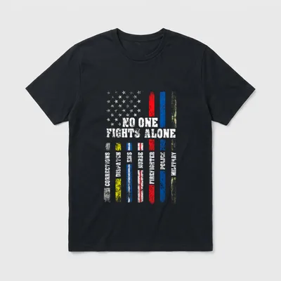 Thin Line Police Fire Military Nurse T-Shirt – Classic T-Shirt in Black