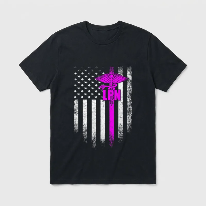 USA LPN Licensed Practical Nurse American T-Shirt – Classic T-Shirt in Black