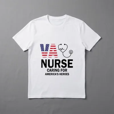 VA Nurse Caring for American's Heroes T-Shirt – Classic T-Shirt in Black