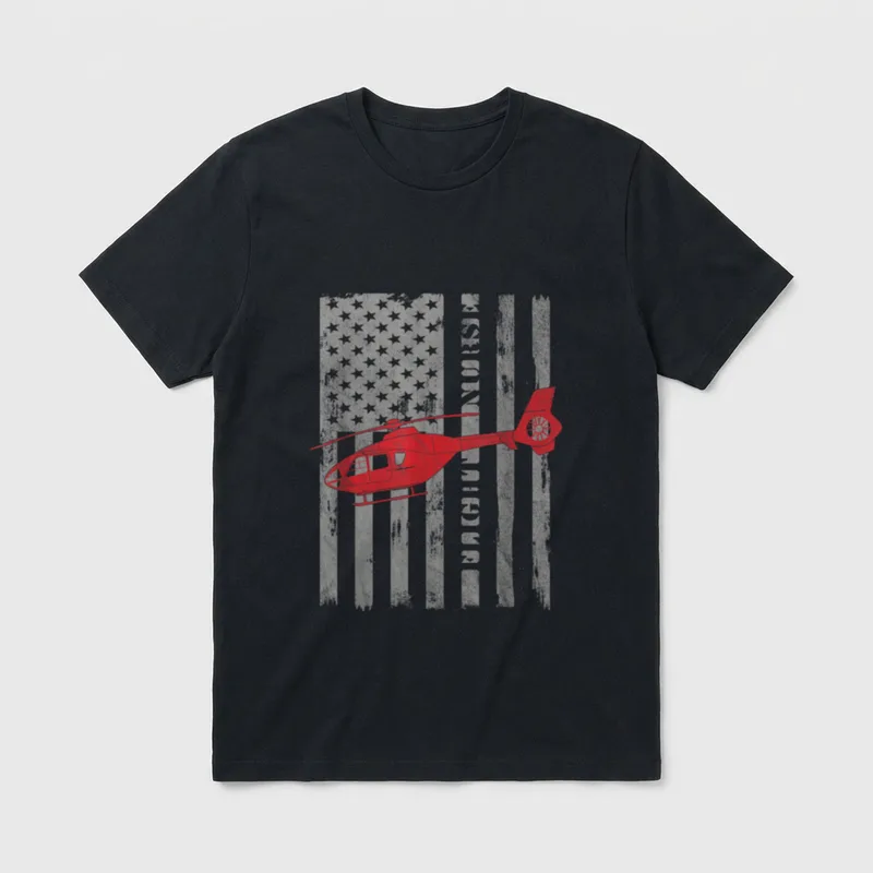 American Flag Flight Nurse T-Shirt – Classic T-Shirt in Black