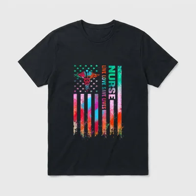 Lives American Flag Tie Dye Patriotic T-Shirt – Classic T-Shirt in Black