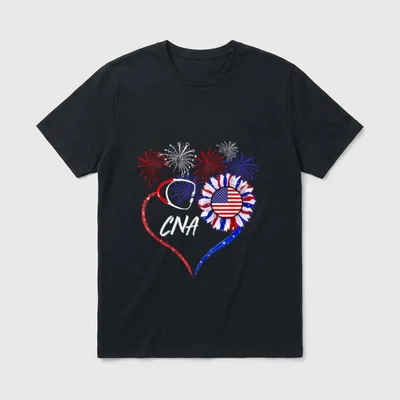 Patriotic Nurse CNA 4th of July T-Shirt – Classic T-Shirt in Black