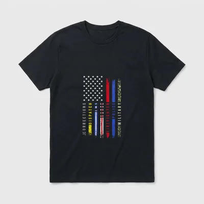 First Responder Hero Flag Nurse EMS T-Shirt – Classic T-Shirt in Black