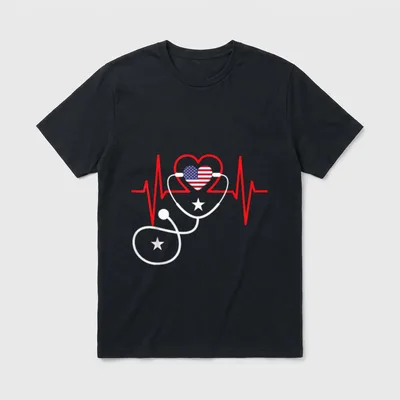 Nurse Patriotic Beautiful T-Shirt – Classic T-Shirt in Black