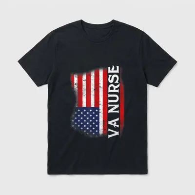 Veteran American USA Flag VA Nurse T-Shirt – Classic T-Shirt in Black