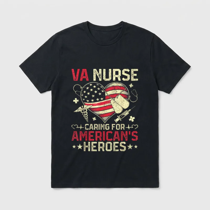 VA Nurse Caring for America's Day T-Shirt – Classic T-Shirt in Black