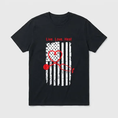 RN LVN CNA Nurse US American T-Shirt – Classic T-Shirt in Black