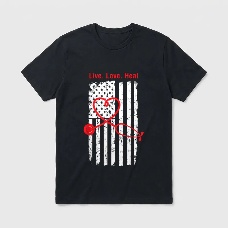 RN LVN CNA Nurse US American T-Shirt – Classic T-Shirt in Black