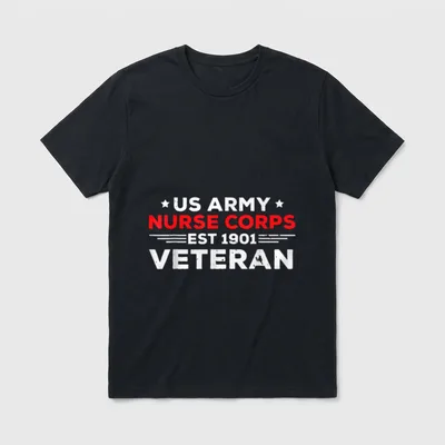 USA Army Nurse Corps Veteran Patriotic T-Shirt – US Army Nurse Corps Est 1901 Veteran print – Classic T-Shirt in Black