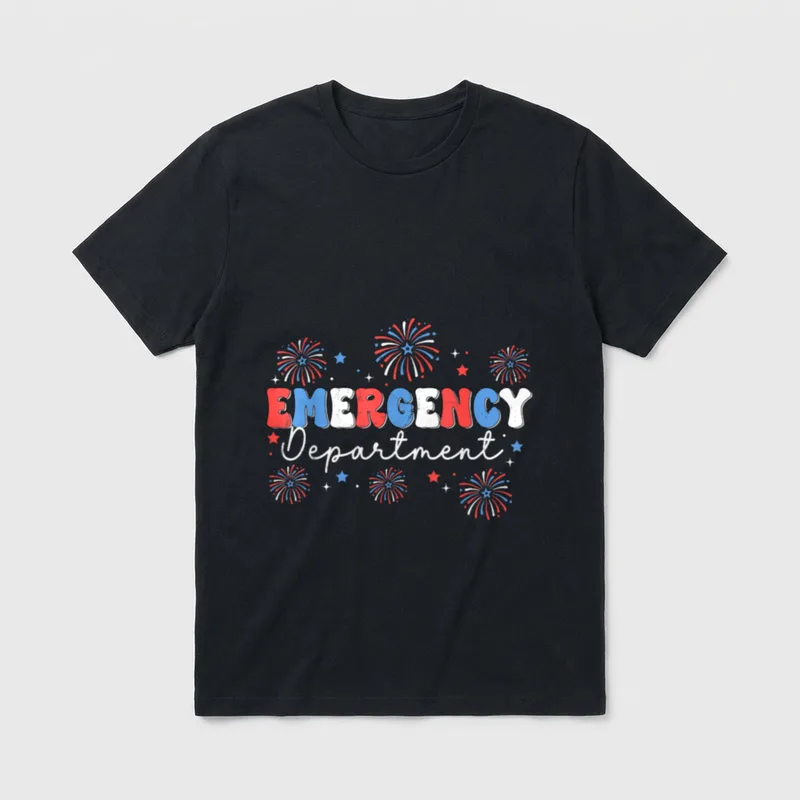 4th of July USA Room Nurse T-Shirt – Classic T-Shirt in Black