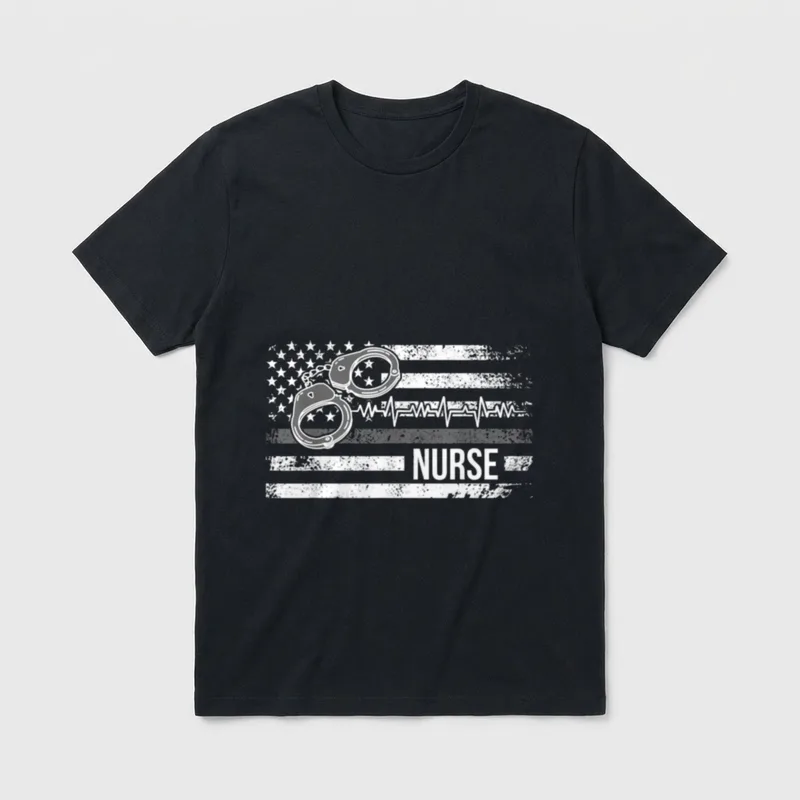 Correctional Nurse American Flag Corrections Perfect T-Shirt – Classic T-Shirt in Black