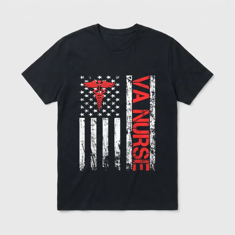 Team VA Nurse Patriotic Veterans T-Shirt – Classic T-Shirt in Black