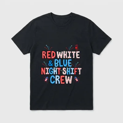 Red White Blue Patriotic Night Shift T-Shirt – Classic T-Shirt in Black