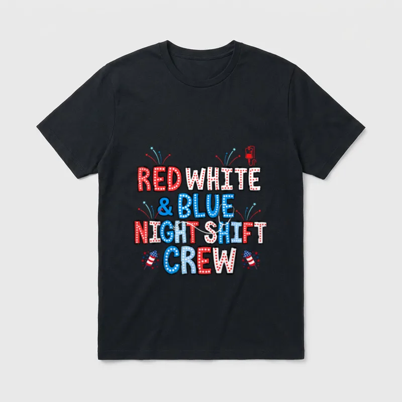 Red White Blue Patriotic Night Shift T-Shirt – Classic T-Shirt in Black