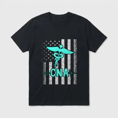Nursing CNA Certified Nurse Assistant American T-Shirt – Classic T-Shirt in Black