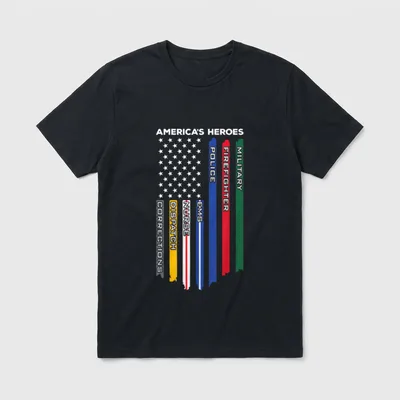 Police Military Firefighter Nurses T-Shirt – Classic T-Shirt in Black