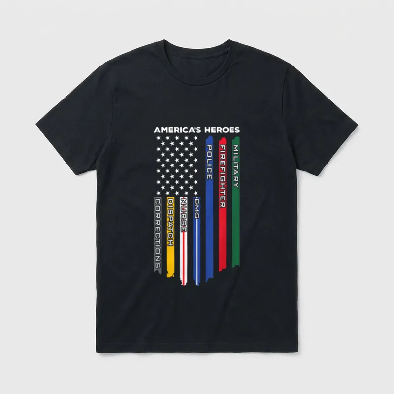 Police Military Firefighter Nurses T-Shirt – Classic T-Shirt in Black