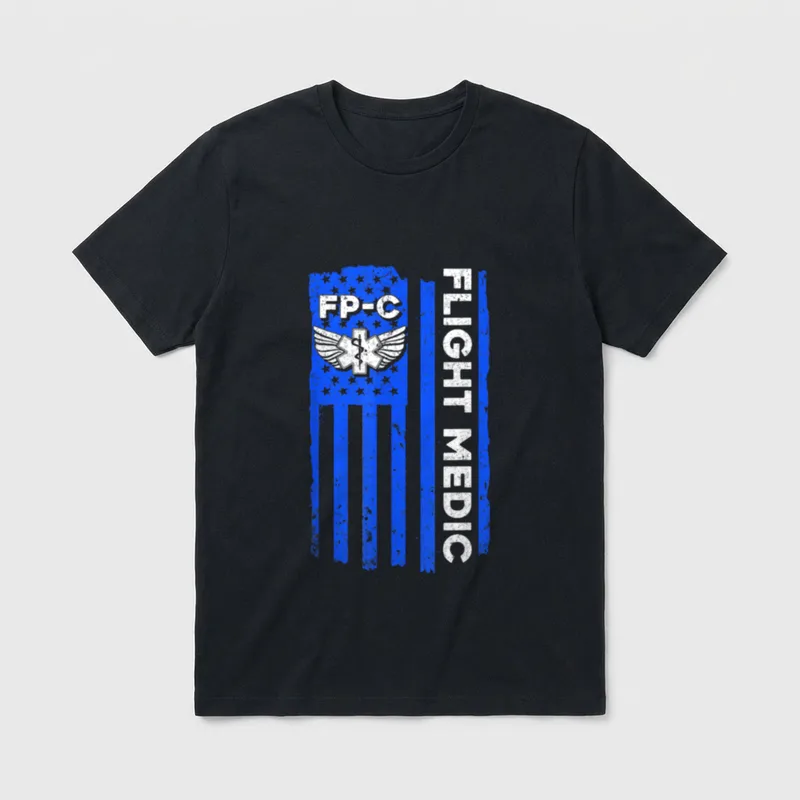Medic American Flag Paramedic Emergency Nurse T-Shirt – Classic T-Shirt in Black