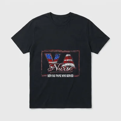 Va Nurse Serving Those Who Served T-Shirt – Classic T-Shirt in Black