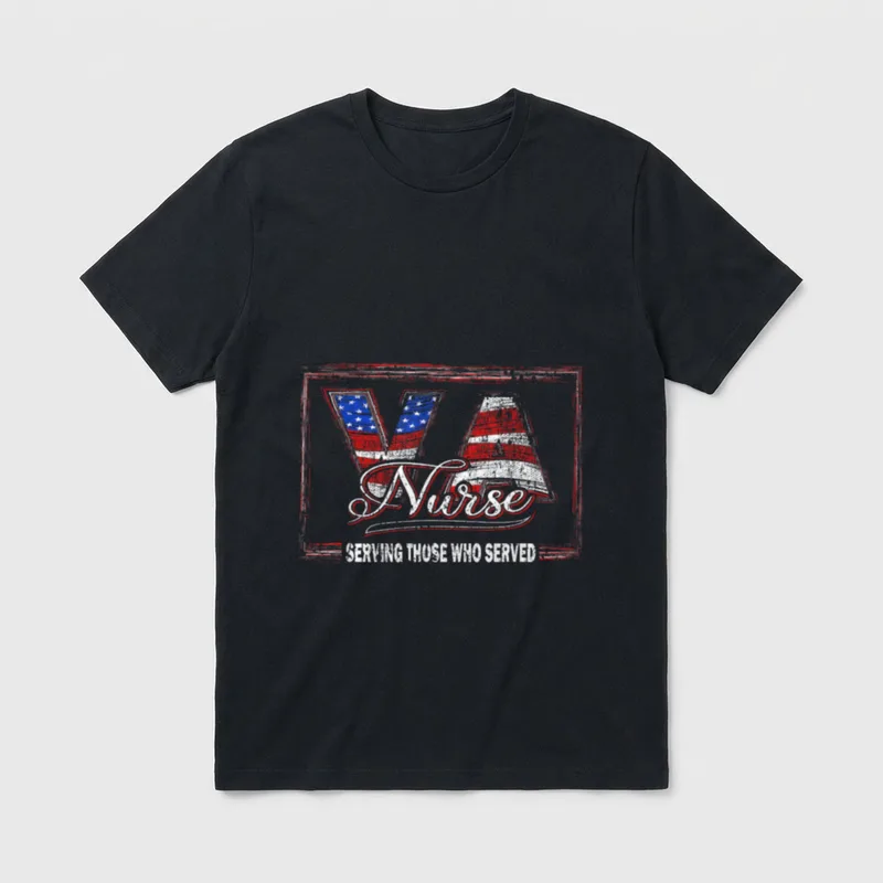 Va Nurse Serving Those Who Served T-Shirt – Classic T-Shirt in Black
