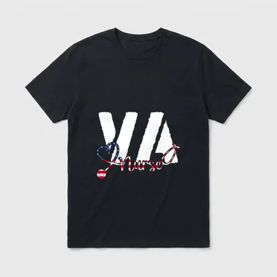VA Nurse RN American Flag Patriotic T-Shirt – Classic T-Shirt in Black