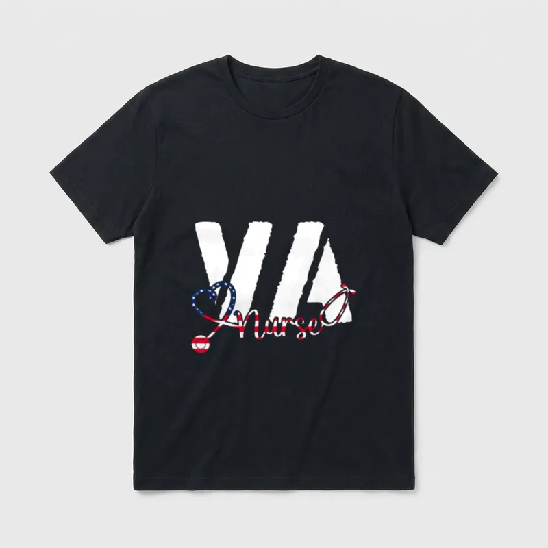 VA Nurse RN American Flag Patriotic T-Shirt – Classic T-Shirt in Black