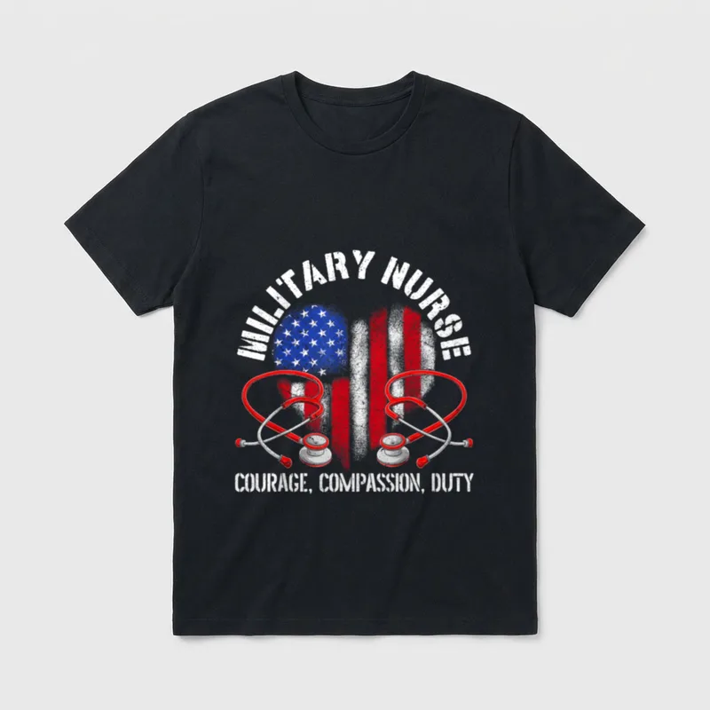 Military Nurse Registered Nursing Army Soldier T-Shirt – Classic T-Shirt in Black