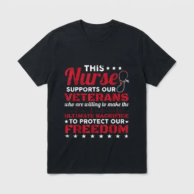 This Nurse Supports Our Veterans T-Shirt – Classic T-Shirt in Black