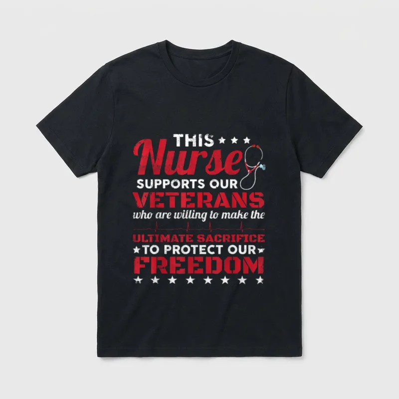 This Nurse Supports Our Veterans T-Shirt – Classic T-Shirt in Black